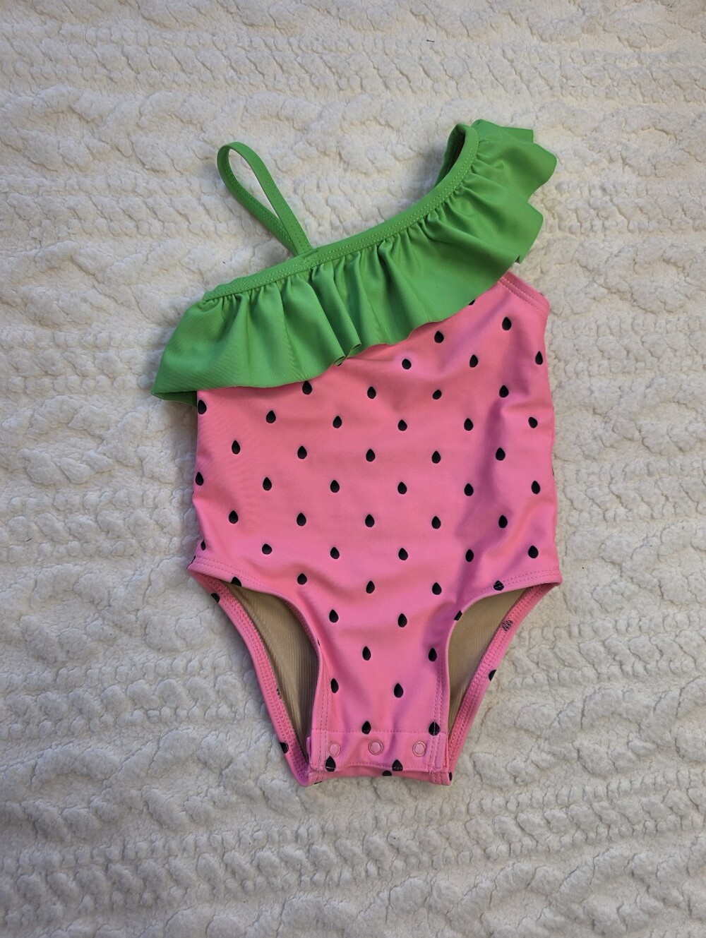 Old Navy Baby Watermelon One Shoulder Swimsuit 6-12M